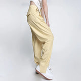 Elegant Two Piece Set For Women Notched Long Sleeve Irregular Top High Waist Full Length Pant Casual Sets