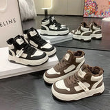 Breakj Shoes Women Plus Velvet Warm Thick-Soled Shoes 2025 Winter New Korean Version Of Casual Sports Shoes