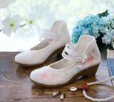 Breakj Heels Single Shoes Lady Spring And Summer Style Retro Embroidered Cloth Shoes National Wind Female Chinese Wind Cheongsam