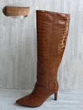 High Heels Western Boots Fashion Knee High Boots Women Microfiber Thin High Heel Long Boots Pointed Toe Autumn Winter