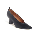 Production Of Full Leather High Heels Female 2023 Early Autumn New Soft Leather Thick Heel Working Shoes Pointed Head Korean Women's