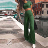 Knitted Sweat Suits Women Matching Sets Long Sleeve Hoodie+wide-legged Pants Loungewear Sweater Set Two Piece