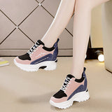 Breakj Red High-Gtong Women's Shoes Single Shoes 2025 Autumn New Korean Version Of The Fashion Thick-Bottomed Cake Trend Casual Sports Shoes