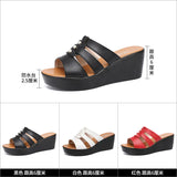 Heel Sandals Slippers Summer 2023 New Muffin Thick Soles Fishmouth Slippers Large Size Slippers Wear One-Word