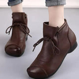 for Women 2023 New Fashion Lace Up Women's Boots Casual Soft Bottom Retro Ladies Ankle