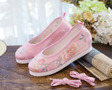 Breakj Shoes Round Head Spring And Autumn Ancient Style Students Embroidered Cloth Shoes Ancient Costume Stage Play Dance Shoes Women's Shoes Single