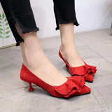 Women's Summer Footwear Stilito Pink Shoes for Woman 2023 Office with Medium Heels Genuine Mark Chic and Elegant A Comfortable