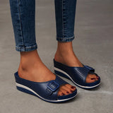 Slippers 2021 Summer Platform Wedge Sandals Women Outdoor Casual Beach Shoes Women Closed Toe Flat Slippers Plus Size