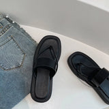 Women Slippers Sexy Clip Toe Shoes 2023 Summer NEW Platform Flip Flops Sandals Beach Slides Indoor Zapato Mujer Black