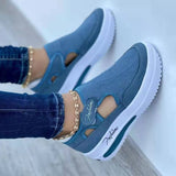 Breakj New Large-Size Casual Single-Shoe Women Fly Weave Slope And Magic Sticker Mesh