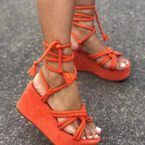 Breakj Women's Shoes 2023 Summer New Fish Mouth Strap Slopes And Sandals Women's Large-Size Thick-Soled