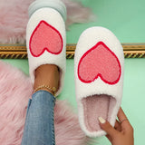 Pattern Fluffy Bedroom Slippers Women Comfort Soft Flat Heel Indoor House Shoes Woman Winter Warm Cotton Slippers for