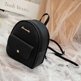 Backpack Women Pu Leather Shoulder Bag For Teenage Girls Kids Multi-function Small Bagpack Female Ladies School
