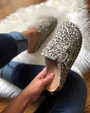 Breakj Single-Shoe Women 2023 Spring And Autumn New Leopard Half-Shoe Single Shoes Lazy Shoes Bean