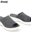 Women's Shoes Summer 2023 Fashion Soft Bottom Beach Muje Ladies Plus Size Wedge Platform Sandals Outdoor Light Flat