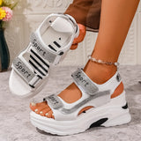 Breakj Sports Sandals Women Wear 2025 New Summer Drill Thick Bottom Magic Stick Soft Bottom Roman Beach