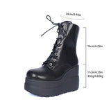 Breakj Tallening Martin Boots Women's New High-Heeling British Fengfeng Street Pines Bottom Slope And Short Boots In Autumn