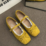 Breakj Evening Shoes Bow Design Mary Jane Single Shoes Summer Soft Sole French Elegant Temperament Ballet