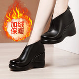 Head Slope With Martin Shoes 2023 Autumn And Winter New Muffin Thick-Soled Waterproof Platform Velvet Thicker Large Size Short