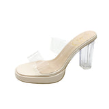 Breakj Slippers Women 2025 Summer New Word With PVC Wearing Fashion Crystal And Slippers