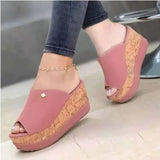 Breakj New Lady Thick Bottom Slope And Slippers Fish Mouth Thick Bottom Slope And Cold Slippers