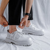 Breakj Leather Shoes Men 2023 New Plus Size Men's Boots 45 British Wind Versatile College Vintage Black Department Single Shoes