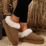 New Thick Bottom Height Snow Cotton Slippers Women Wear Baotou Thick Velvet Warm And Anti-Slip Cotton