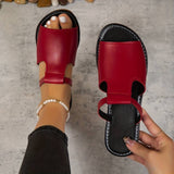 Breakj Fashion New Slippers Large-Size Hollow Pure-Color Fish Mouth Sandals