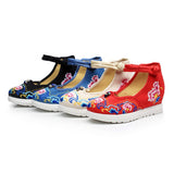 Breakj Not Include Shoe Box Single Shoes Full Size Inside Raised 5 Cm High Heels Embroidered Cloth Shoes Spring And Summer Women's