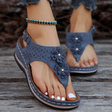 Breakj New Summer Slopes Sandals Flower Clip And Beach Sandals Solid Color Large