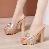 Slippers Women's Summer 2023 New Fashionable Slippers With Thick Heels And Thick Soles Waterproof Platform Small Size Fish Mouth Open Toe