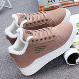Winter Ankle Boots Women Warm Thick Plush Suede Snow Boots Female PU Leather Sneaker Fur Shoes Women Botines