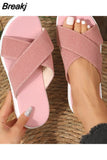 Women's Slippers Summer Outdoor Beach Female Flats Plus Size Slipper Casual Comfortable Platform Ladies