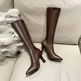 Tall Tube Thin Boots Elastic Thin Heel But Small Knee High Heel Boots Women Long Boots