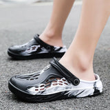 Breakj Men Summer Cool Drag Outdoor Hole Shoes Outside Wearing Sandals Home Half-Dragging Korean Trend Personalized Beach