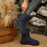 Breakj Warm Large Size Lady Snow Boots Women Magic Stick Waterproof High-Top Shoes