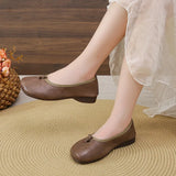 Single Shoes Women 2024 Spring Fall New Korean Version Fashion Round Head Flat Bottom A Foot Pedal Mother