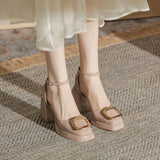 Baotou Mary Jane Single Shoe Sandals High Heels 2023 Summer New Niche Design Model Of Versatile