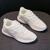 Women Casual Mesh Breathable Shoes Spring Lace Up Sport Shoes Fashion White Flat Sneakers Women Tennis Shoes Zapatillas