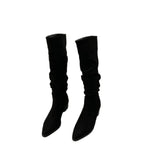 Breakj Western Mid-West Boots Women's Shoes 2025 New Autumn And Winter Single-In-Head Pile Of Long-Heeled Knight
