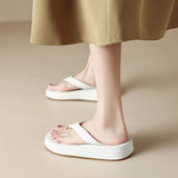 Size 34-40 Women Sandals Summer 2023 Fashion Flip Flops Real Leather Low Heels Shoes Platform Slippers Ladies