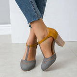 Breakj High-Heeled Shoes Fashion Hollow Thighs Buckle With Thick Women's Singles Shoes Light Mouth Sandal