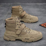 New Work Boots Men Comfort Desert Boots Retro Casual High Top Shoes for Men Round Toe Non-slip Hiking Booties Botas