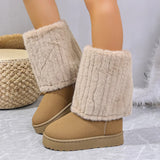 Breakj Winter New Thick-Bottomed Sleeve High-Capped Snow Boots Women's High-Crowded Stacking Socks