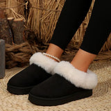 New Thick Bottom Height Snow Cotton Slippers Women Wear Baotou Thick Velvet Warm And Anti-Slip Cotton