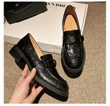 Loafers Versatile Round Head Single Shoes Women Spring 2024 New One Foot Pedal Lazy