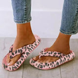Leopard Eva Flip Flops for Women Summer 2023 New Clip Toe Platform Slippers Woman Soft Sole Non Slip Beach Slide