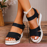 Breakj Summer New Women's Slope And Thick-Soled Sandals Large-Size Fish Mouth Outside The Slope