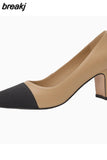 Size 33-42 Women Pumps Summer 2023 Real Leather Casual Flats Shoes for Women Luxury Brand Thick High Heels Shoes