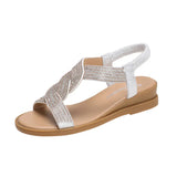 Breakj 2025 Summer New Water Drill Slope Heel Sandals Women With Roman Toe Fashion Sandals